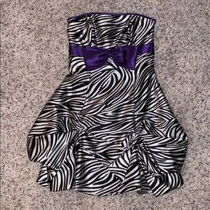 Jessica McClintock Strapless Zebra Dress